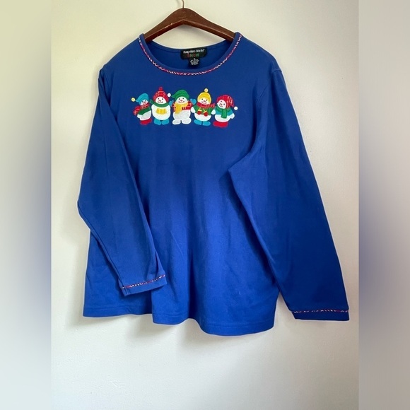 Hampshire Studio Tops - Hampshire Studio Snow snowman long sleeve Tee Shirt - Sz 1x